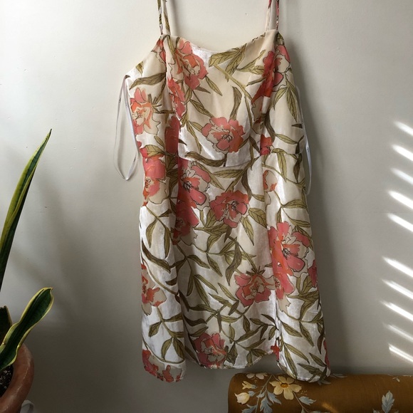Daylight Dance Cream Floral Print Velvet Mini Dress - Picture 9 of 10